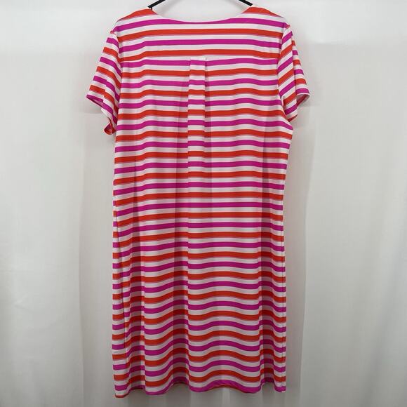 Jude Connally Size XL Ella Dress Multicolor Stripe Round Neck Purple Orange - Picture 5 of 5